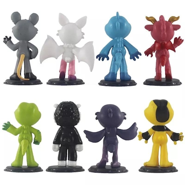8 kpl Poppy Playtime Chapter 4 Nightmare Critters -hahmolelusetti kakunkoristeita 8PCS