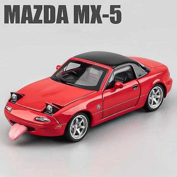 1:32 Mazda Mx5 Mx-5 Superbil Legering Støbt Legetøjsbil Model Lyd Og Lys Træk Tilbage Børnelegetøj Samlerobjekt Fødselsdagsgave{hh] Red