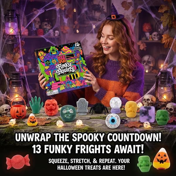 Needoh Funky Frights Squish-O-Ween - 13 päivän Halloween-joulukalenteri yllätyksillä, aistilelu A