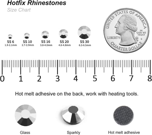 8000 Hotfix-strass, silverhematit, SS6, 1,9-2,1 mm för kläder och hantverk silverhematit Silver Hematite SS6