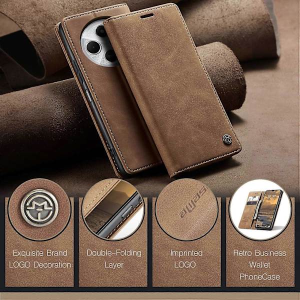 Xiaomi Redmi 14C 4G -puhelimen kotelo CASEME 013 -sarjan korttipidike, jalustallinen nahkainen puhelinkotelo, monivärinen{ee} Multicolor Style C
