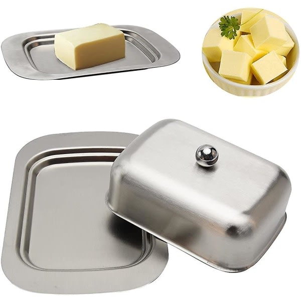 Butter dish Stainless Butter dish with lid Classic 2-part Design butter