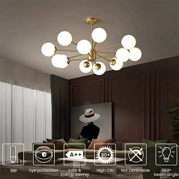 6 kpl E14 LED-lamppu 9W Halogeeniekvivalentti 75W, Lämmin valkoinen 3000K Ei-himmennettävä 360° valokeila liesituulettimen keittiölamppuun yöpöydän lamppuun[ee]