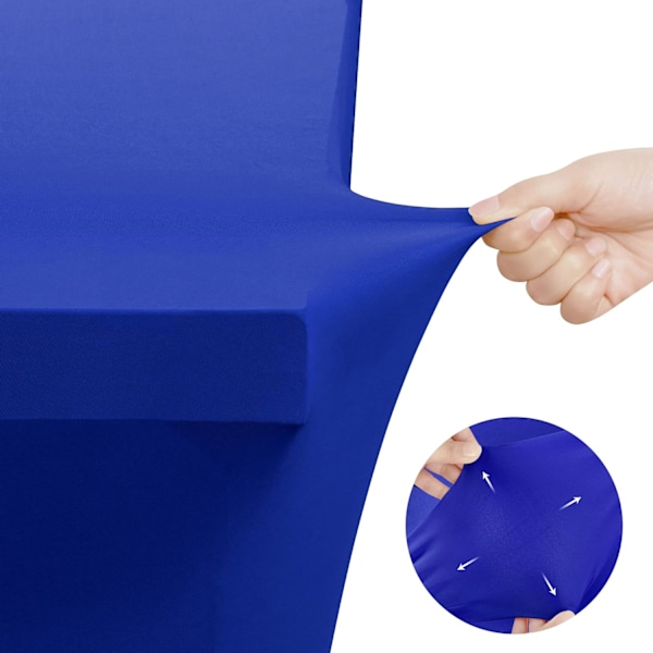 Köksstretchduk 10-pack [180 cm, Blå] 190GSM Stretch Bordduk Passande Överdrag Rektangulär Blue