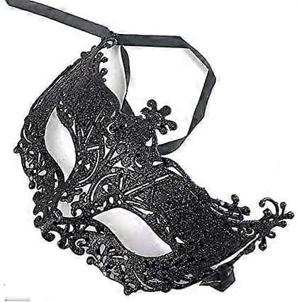 Venetiansk Sort Filigran Maskerade Maske Festtøj Jul Sort 黑色 黑色 1个