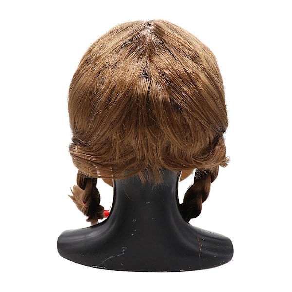Annabelle Fuld Maske Langt Hår Horror Cosplay Kostume Kostume Rekvisitter