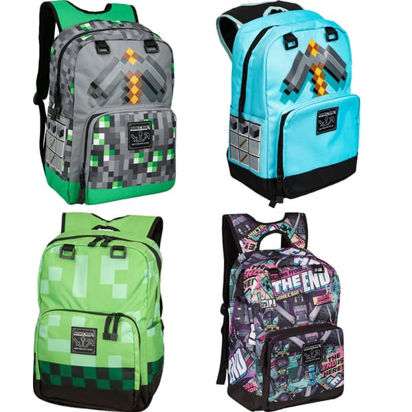 Minecraft Creeper Backpack School Bag Kids Boys Gift B