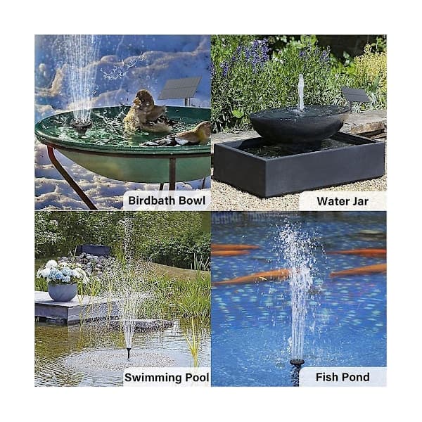 Solar-powered fountain pump water pump for bird bath garden backyard pool solar fountain