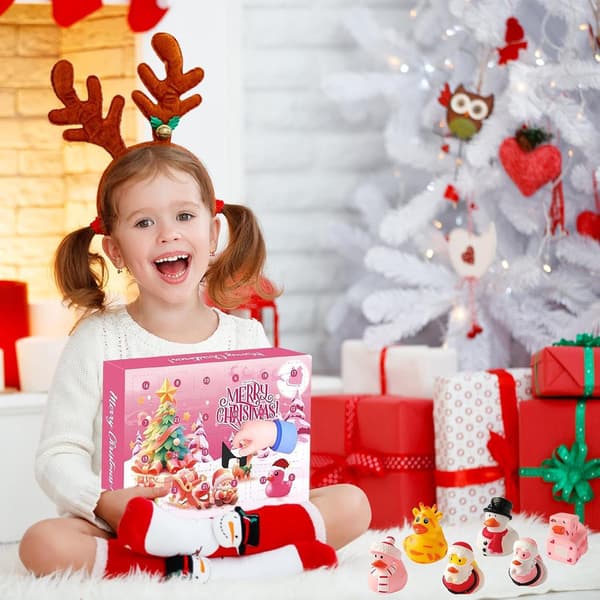24 dager gummibadeand Julekalender Nedtelling Søte Badeender Julekalender for barn Festlig dekorasjon