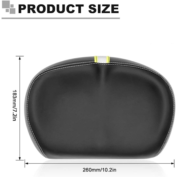 Smertefri, komfortabel bred sykkelsete med minneskum polstret pute