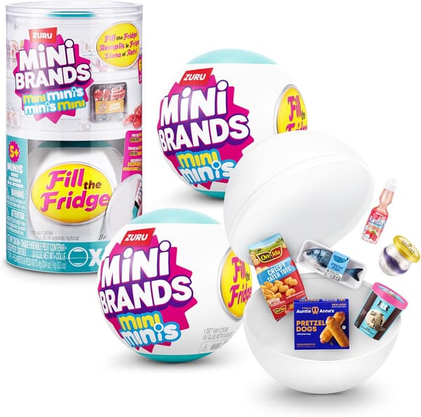 Mini Brands Fyll kylen Mini Minis Serie 1 av ZURU, samlarleksak i miniatyr, (2 kapslar) Random