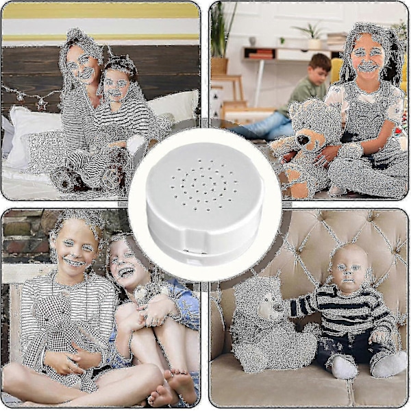 Stemmeopptaker for teddybjørner, trykkbar opptakbar stemmeboks, opptaksmodul 30 sekunders opptaker for plysjdyr, plysjleke, pute{EE} white (Pack of 1)