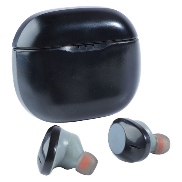 Bluetooth hörlurar Stereo brusreducering Trådlösa hörlurar med case för sportkörning Resor Svart