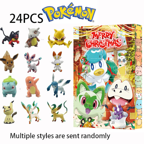 2023 Julekalender Grænseoverskridende Julekalender Jule Blind Box 24 Dages Nedtællingskalender Blind Box Pokémon B