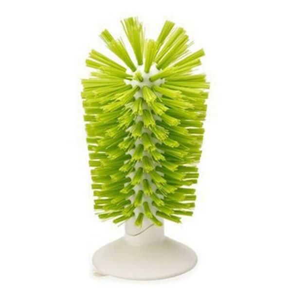 Suitable Kitchen Accessories Suction Cup Dish Brush Glass Cleaning Brush Frosted Kitchen Bottle Green