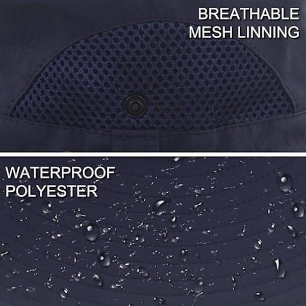 Solhatt Anti-UV UPF 50+ Utomhus Fiskehatt Bred Brim Fiske (Marinblå){ee} C