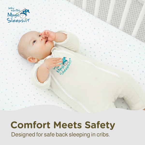 Magic Sleepsuit Overgangs Produkt - 3-6 Måneder Swaddle Overgangs Sleepsuit - Myk Bomullsmateriale med Dobbel Glidelås for Enkle Bleieskift