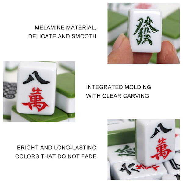 Bärbar Liten Handgnuggande Mahjong Logiskt Tänkande Övningsspel Gåva till Vänner Familj Chinese Red