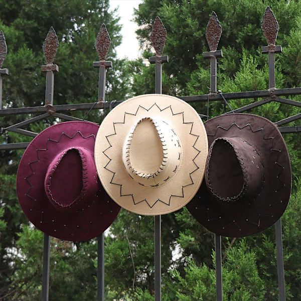 Cowboyhatte til mænd og kvinder, hatte i westernstil, vilde, elegante, neutrale kaffe Coffee Well,