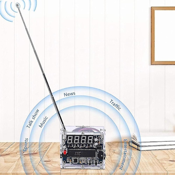 DIY FM Digital Radio Kit Justerbar Trådløs Mottaker 87-108mhz Radio Modul DIY Kit for Lodding