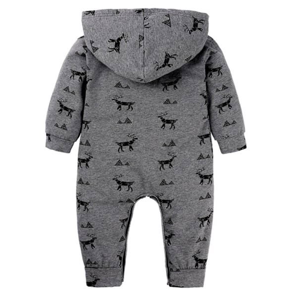 Baby Gutter Jente Søt Romper Hette Lomme Jumpsuit Klær Antrekk hjort deer 70cm