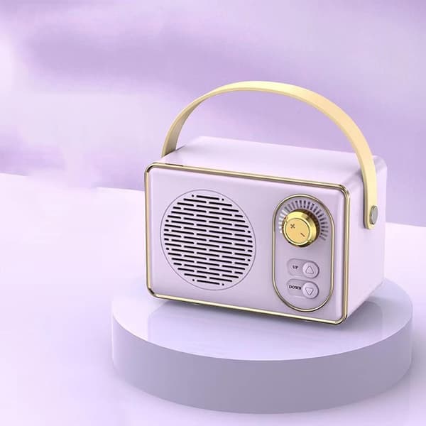 Premium Retro Bluetooth-kaiutin erittäin pitkällä akunkestolla, violetti