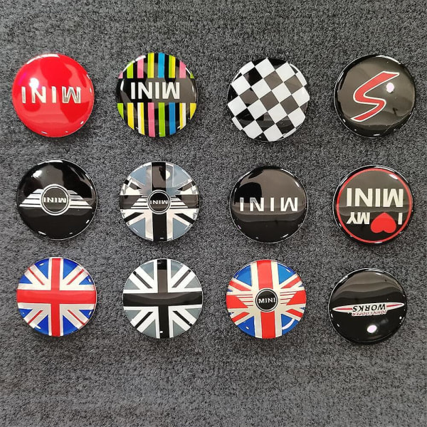 4kpl 52mm auton pyörän navan tarrat logo Mini Cooper Jcw R50 R52 R53 R56 R57 R58 R60 Mini Clubman Countryman lisävarusteille I{EE}