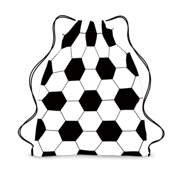 Fodbold-tema snøre-rygsæk, bærbar opbevaringstaske til børn, polyester til fodboldfans, snøre-indkøbstaske. 1