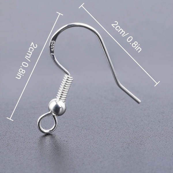 100 st Örhängen Krokar 925 Sterling Silver Örhängen Krokar Silver