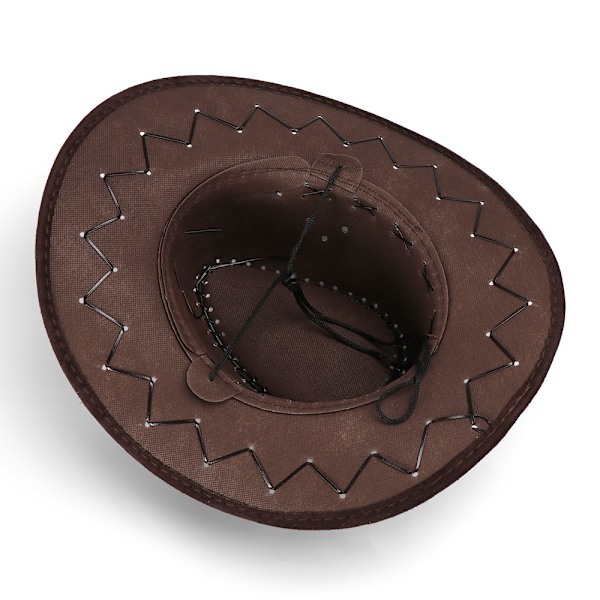 Cowboyhatte til mænd og kvinder, hatte i westernstil, vilde, elegante, neutrale kaffe Coffee Well,