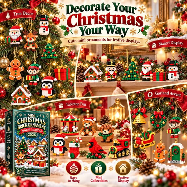 Byggeklods-julekalender 24 dage 3D julebyggeklodser