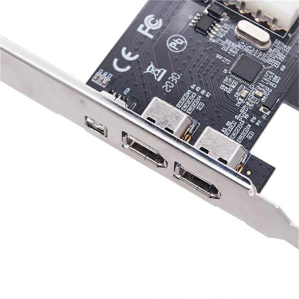 PCI-E 1X 1394 4-portars DV HD Video Capture Card Firewire-kort 800/400/200/100Mbps Stöder Hot-Swapping
