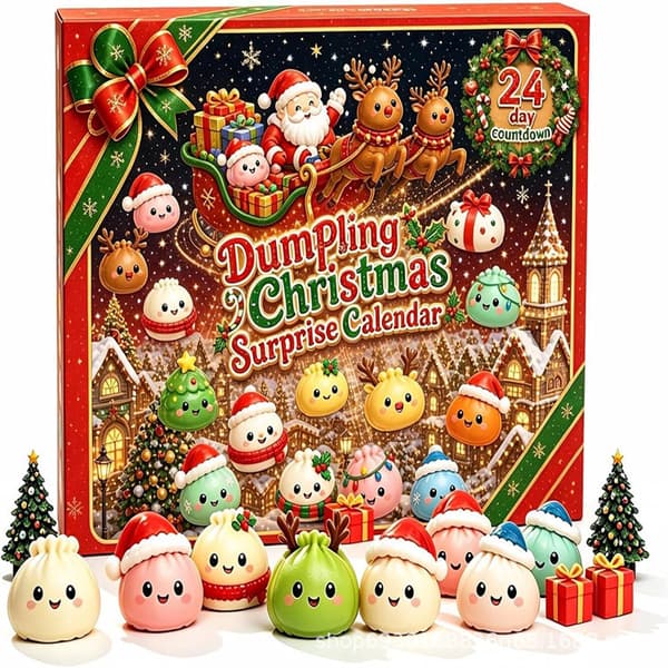 Jule Squishies Adventskalender 2026 – 24-dagers Overraskelsesgaveeske 24-Pack C