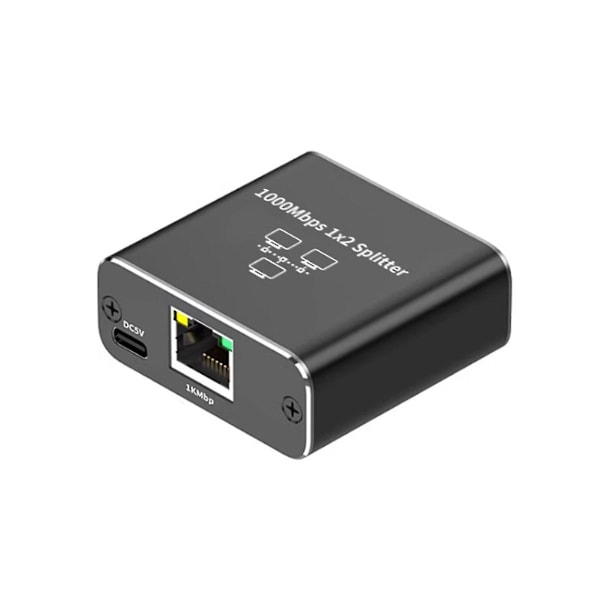 Gigabit Ethernet splitter 1 in 2 ut, 1000 mbps - Lan/internet kabel splitter - Cat5/6/7 splitter, Rj45 nätverksförlängning