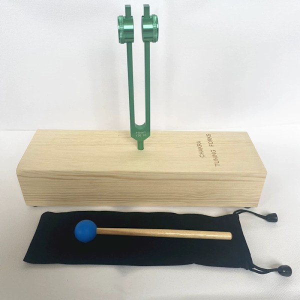 136.1hz Stemmegaffel, resonant stemmegaffel med lydboks og hammer, stemmegafler for chakra, yog