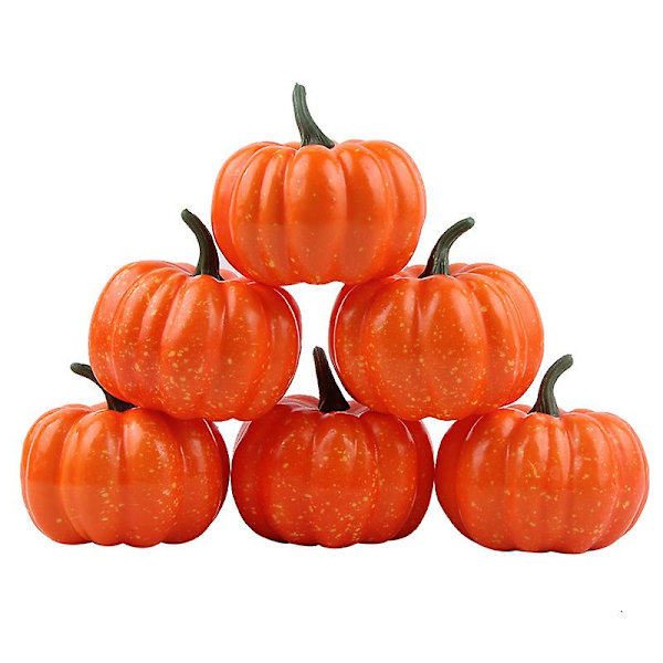Simuleringspumpa i skum 6 set Halloween dekoration pumpa simuleringsgrönsaksleksak