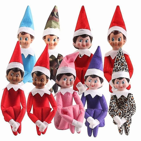 Elf Dukke Julepynt Børnegave Overraskelse Plyslegetøj Ferie Reindeer Elves Pink Rød Farver_a Red girl