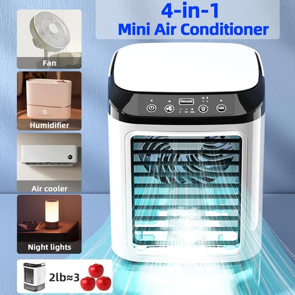 Bærbar Aircondition Ventilator 4-i-1 Mini Personlig AC
