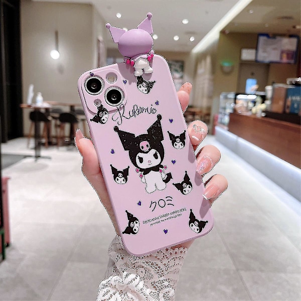 Kawaii Kuromi Tegneserie Telefonveske For Iphone 14 13 12 11 Pro Max Mini Xr X Xs Max 8 7 Plus Se Anti-fall Deksel A2 A2 For iphone 14