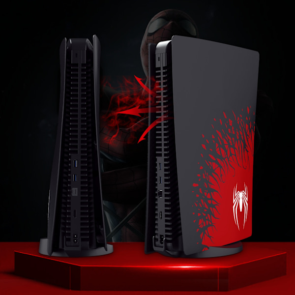 Premium ABS Erstatningsskalltilbehør for PS5-deksel, Hardt frontdeksel passer Playstation 5 Spiderman-Perfekt 1.0 Disc SPID