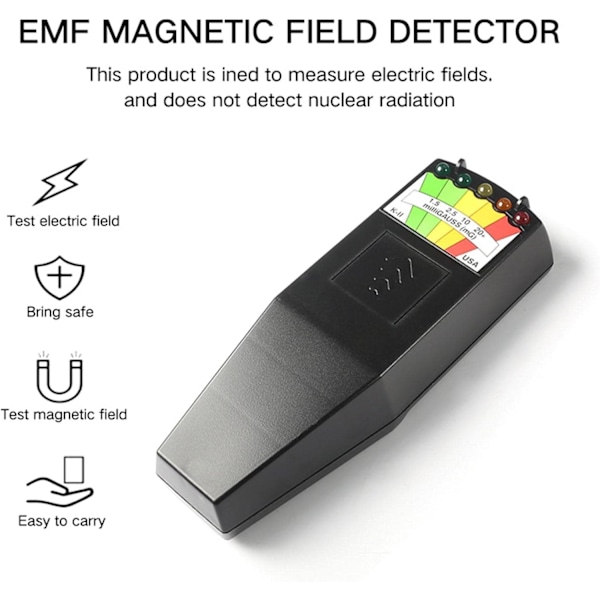 LED EMF Magnetfelt Spøkelsesjakt Detektor Elektromagnetisk Paranormal Utstyr Tester