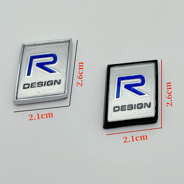 Volvo 3D Metal R Design Logo Emblem Badge Mærkater Bilmærke til Volvo Ocean V40 V60 V90 Xc60 Xc90 Xc40 S60 S90 S80 C30 -xx