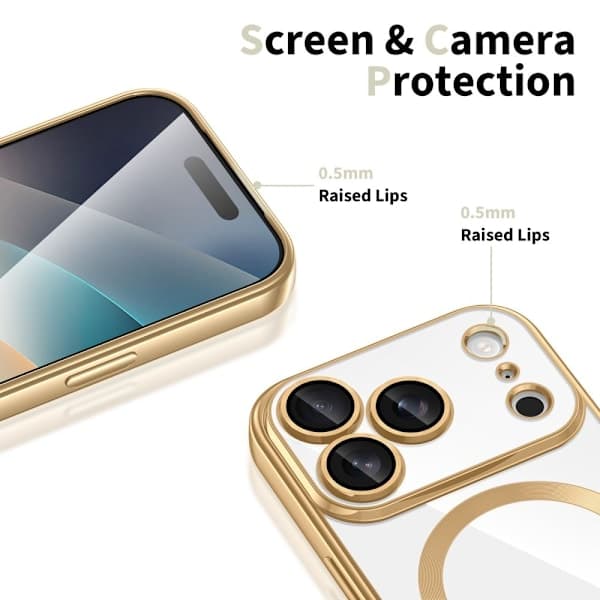 Passer for Tech Protect iPhone 17 Pro Deksel MagSafe MagFlex Shining Gold