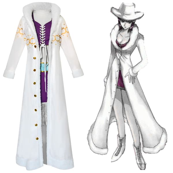 Nico Robin One Piece Cosplay Kostym Cosplay Kappa Komplett Halloween Kostym M