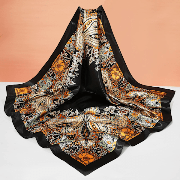 3-pack huvudduk silkescarf halsduk för kvinnor - 90 x 90 cm stora eleganta scarves för kvinnor satin bandana flickor huvudduk håraccessoarer