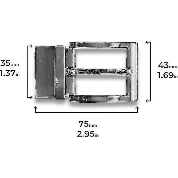 2 stk. Vendbart Bæltespænde - Udskiftningsspænde - 35 mm - Aftageligt - Roterende Spænde - 3,5 cm - Reserve - Vendbart Spænde