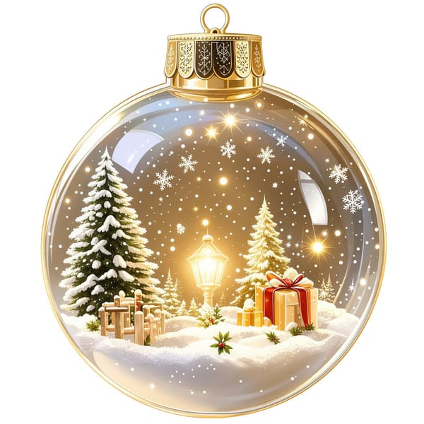 Lysande julkula i kristall 3D-snöglob transparent sfär julgransprydnad GJ924-05 Light-up model