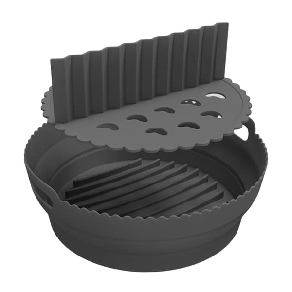 Silikon Airfryer Bageplade Rund Airfryer Mad Multifunktionel Ovn Bageplade Sort Black A