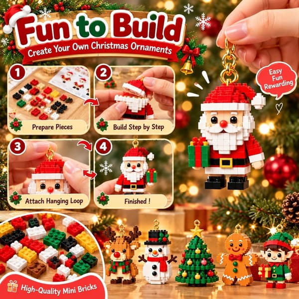 Byggeklods-julekalender 24 dage 3D julebyggeklodser