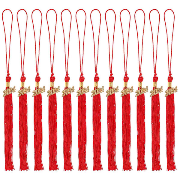 12 stk. dimissionskvaster akademiske dimissionshuekvaster dimissionshat dekorationer DIY kvaster 40X3,5cm 40X3.5cm Red